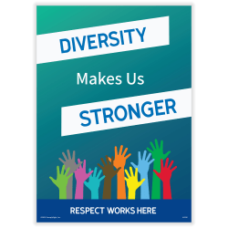 ComplyRight™ Respect Works Here Diversity Poster, Diversity Makes Us Stronger, English, 10" x 14"