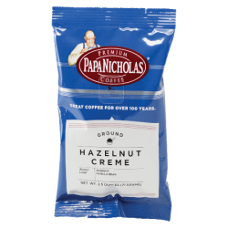 PapaNicholas Coffee Single-Serve Coffee Packets, Hazelnut Crème, Carton Of 18
