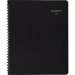 2025 AT-A-GLANCE® Large Print Monthly Planner, 7" x 8-3/4", Black, January To December, 70LP0905