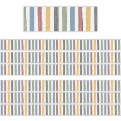 Teacher Created Resources Straight Border Trim, Classroom Cottage Stripes, 35' Per Pack, Set Of 6 Packs