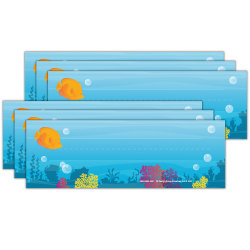 Eureka Tented Name Plates, 9-5/8" x 6-1/2", Seas The Day, 36 Name Plates Per Pack, Bundle Of 6 Packs