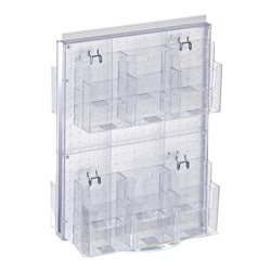 Azar Displays 2-Panel Countertop Pegboard Brochure Display, 20-1/4" x 12", Clear