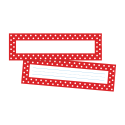 Barker Creek Double-Sided Name Plates, 12" x 3 1/2", Red/White Dot, Pack Of 72 Name Plates