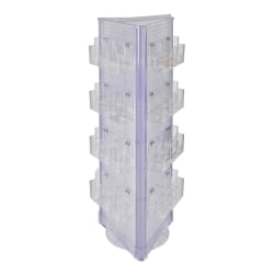 Azar Displays Triangle 72-Pocket 3-Sided Revolving Pegboard Floor Display, 61"H x 18"W x 18"D, Clear