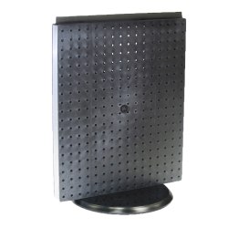 Azar Displays Double-Sided Plastic Revolving Pegboard Counter Display, 20-1/4"H x 16"W x 9"D, Black