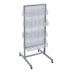 Azar Displays 80-Pocket 2-Sided Pegboard Brochure Floor Display Kit, Clear