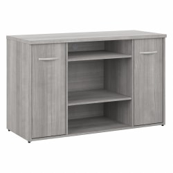 Bush® Business Furniture Studio C 48"W Office Storage Cabinet With Doors And Shelves, Platinum Gray, Standard Delivery