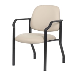 Boss Office Products Mid-Back Guest Chair With Arms, Beige
