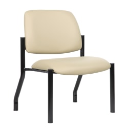 Boss Office Products Heavy-Duty Mid-Back Armless Guest Chair, Beige