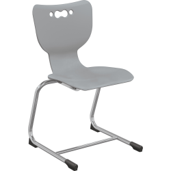 MooreCo Hierarchy Armless Cantilever Chair, 18" Seat Height, Gray