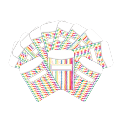 Barker Creek Peel & Stick Library Pockets, 3" x 5", Stripes, Pack Of 60 Pockets