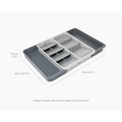 Joseph Joseph DoorStore Expandable Tier Cutlery And Knife Organizer, Stone, Total Qty 1