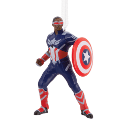 Hallmark Resin Christmas Ornament, 3-1/2" x 2" x 2", Marvel Studios Captain America: Brave New World Sam Wilson