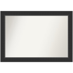 Amanti Art Non-Beveled Rectangle Framed Bathroom Wall Mirror, 29" x 41", Corvino Black