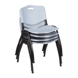 Regency M Breakroom Stacking Chairs, Chrome/Gray, Pack Of 4 Chairs