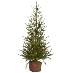 Nearly Natural Alpine Natural Look Artificial Christmas Tree, 3'