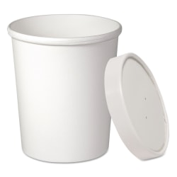 SOLO® Cup Flexstyle® Double Poly Food Combo Packs, 32 Oz, White, 25 Cups/25 Lids Per Pack, Carton Of 10 Packs