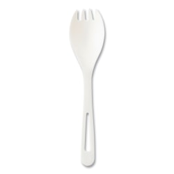 World Centric® TPLA Cutlery, Spork, 6", White, Carton Of 1,000 Pieces