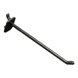 Azar Displays Plastic Lexan Locking Pegboard Hooks, 6", Black, Pack Of 50 Hooks