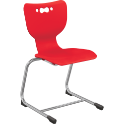 MooreCo Hierarchy Armless Cantilever Chair, 18" Seat Height, Red