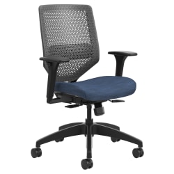 HON® Solve Fabric Mid-Back Task Chair, ReActiv Back, Midnight/Black
