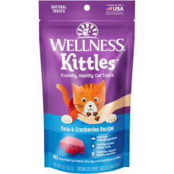 Wellness Pet Products Kittles Cat Treats, Tuna & Cranberry, 2 Oz, Total Qty 14