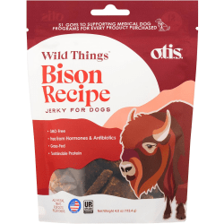 O.T.I.S Wild Things Dog Treat Jerky, Bison, 4 Oz, Total Qty 6