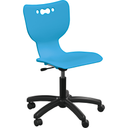 MooreCo Hierarchy Armless Mobile Chair With 5-Star Base, Hard Casters, Blue/Black