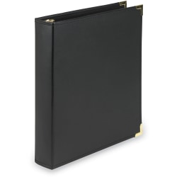 Samsill® Leatherette Classic 3-Ring Binder, 1 1/2" Round Rings, Black
