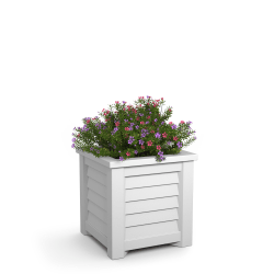 Mayne Lakeland Square Planter, 20"H, White, 5866W