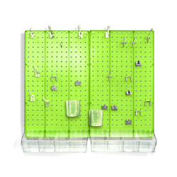Azar Displays 70-Piece Pegboard Organizer Kit, Green