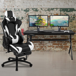 Flash Furniture Gaming Desk And Reclining Chair Set, Black