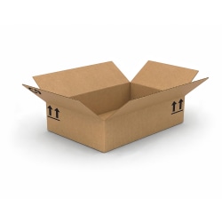 Standard-Duty Single Wall Corrugated Boxes, 24" x 18" x 6-1/2", Kraft, Total Qty 300