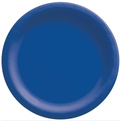 Amscan Go Brightly Solid Lunch Paper Plates, 8-1/2", Royal Blue, Pack Of 16 Plates