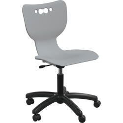MooreCo Hierarchy Armless Mobile Chair With 5-Star Base, Hard Casters, Gray/Black