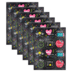 Creative Teaching Press Reward Stickers, 1-1/2", Chalk It Up! Colorful Chalk, 60 Stickers Per Pack, Set Of 6 Packs