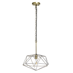 Lalia Home Metal Wire Paragon Hanging Ceiling Pendant Fixture, 16"W, Antique Brass