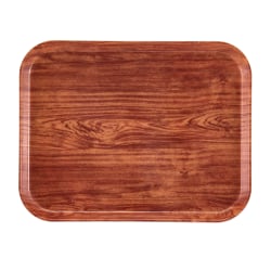 Cambro Camtray Rectangular Serving Trays, 14" x 18", Java Teak, Pack Of 12 Trays