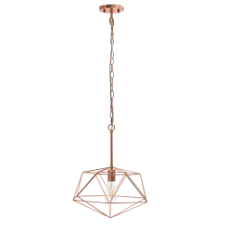 Lalia Home Metal Wire Paragon Hanging Ceiling Pendant Fixture, 16"W, Rose Gold