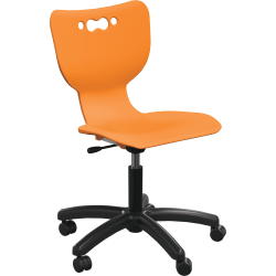 MooreCo Hierarchy Armless Mobile Chair With 5-Star Base, Hard Casters, Orange/Black