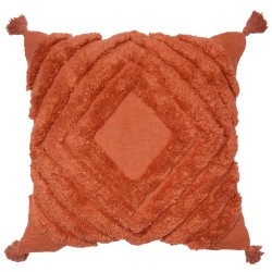 Dormify Siena Tufted Diamond Square Pillow Cover, Terracotta