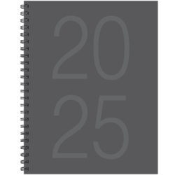 2025 Willow Creek Press Weekly/Monthly Softcover Planner, 8-1/2" x 11", Charcoal Gray, January To December, 48900
