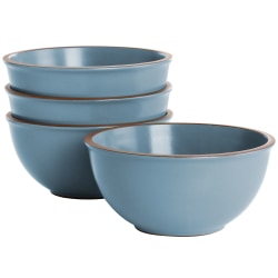 Gibson Elite Dumont 4-Piece Terracota Bowl Set, 6-1/4", Light Blue
