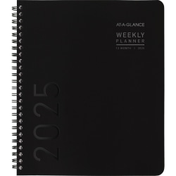 2025 AT-A-GLANCE Contemporary Lite Weekly/Monthly Planner, 7" x 8-3/4", Black, January To December, 7054XL0525