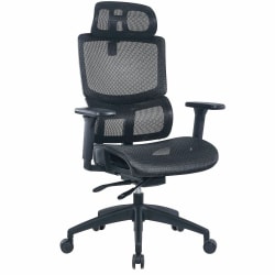 Lorell Ripley All-Mesh High-Back Chair with Articulating Lumbar Support - Mesh Back Material - High Back - Black - Mesh - 1 Each