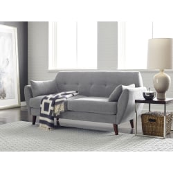 Serta® Artesia Collection Sofa, Smoke Gray/Chestnut