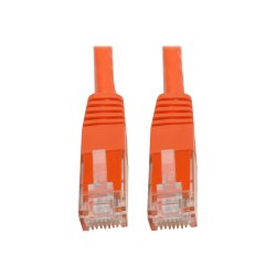 Tripp Lite Cat6 Cat5e Gigabit Molded Patch Cable RJ45 M/M 550MH Orange 35ft 35' - 1 x RJ-45 Male Network - 1 x RJ-45 Male Network - Gold Plated Contact - Orange