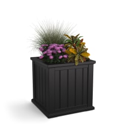 Mayne Cape Cod Square Planter, 20"H, Black