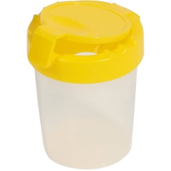 Deflecto Antimicrobial Kids No Spill Paint Cup Yellow - Paint, Brush - 3.93" x 3.46"x 3.93" Depth - Yellow - Plastic, Polypropylene - 1 Each