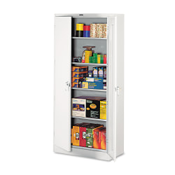 Tennsco Deluxe Steel Storage Cabinet, 4 Adjustable Shelves, 78"H x 36"W x 18"D, Light Gray